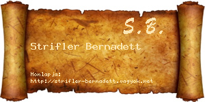 Strifler Bernadett névjegykártya
